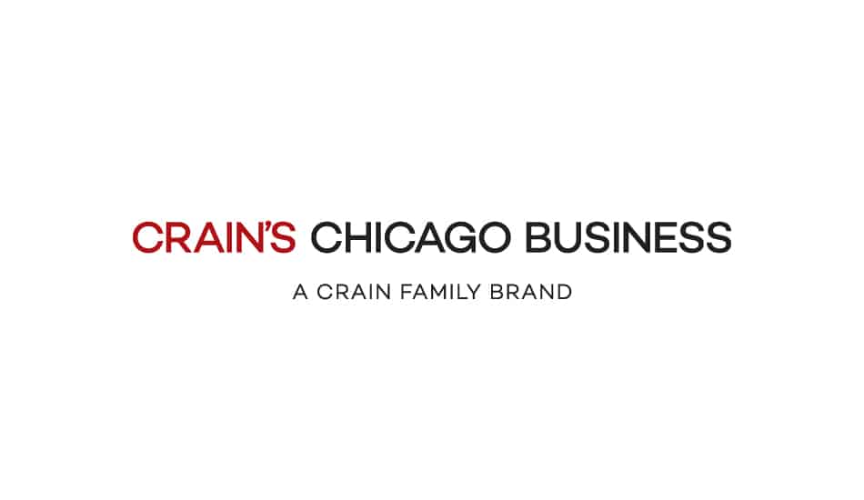 The logo of Crain's Chicago Business features 