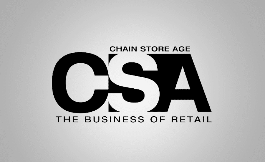 Chain Store Age logo in black text on gray gradient, large CSA initials, tagline The Business of Retail displayed underneath.
